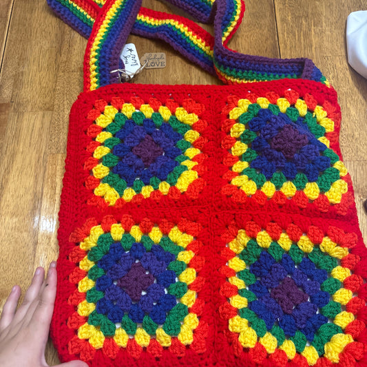 Granny Square Tote 7 Round